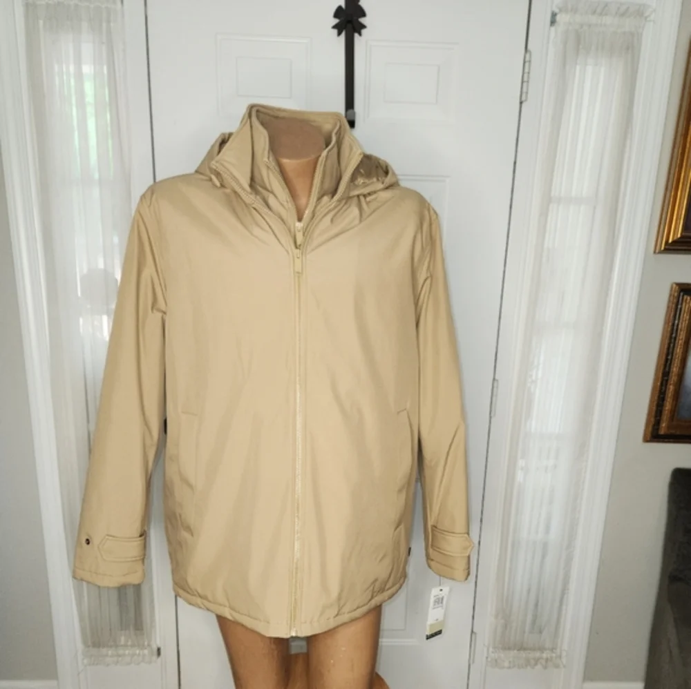 NWT Men's DOCKERS Hooded Water‎ Resistant Midweight Softshell Jacket Size XL